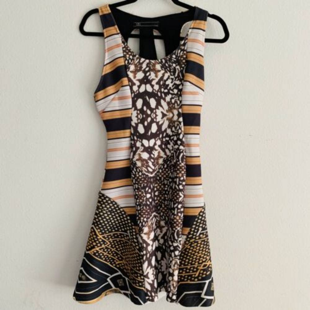 Morena Rosa Print Fit Flare Cocktail Dress